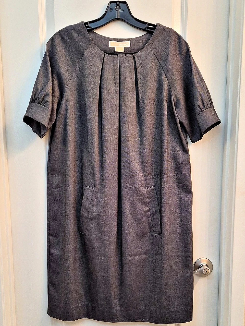 Michael Kors Pleated Pocket Mini Dress in Gray Size Medium Like New